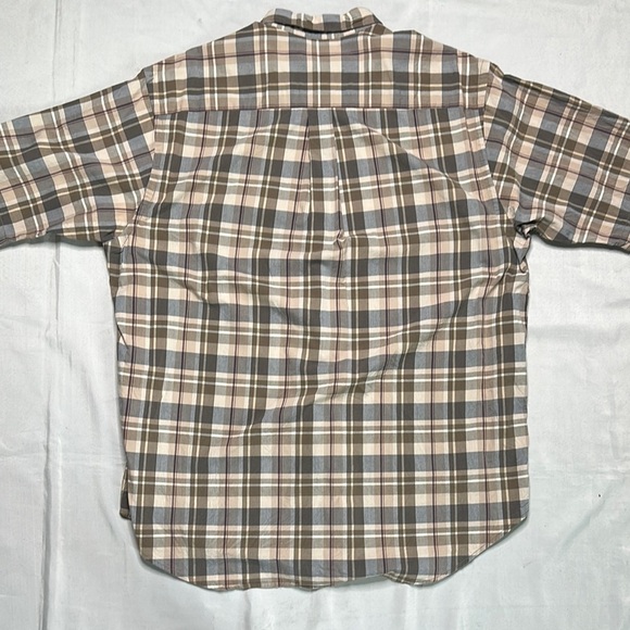 Nautica Beige and Brown Plaid Button Down Shirt - Picture 9 of 10